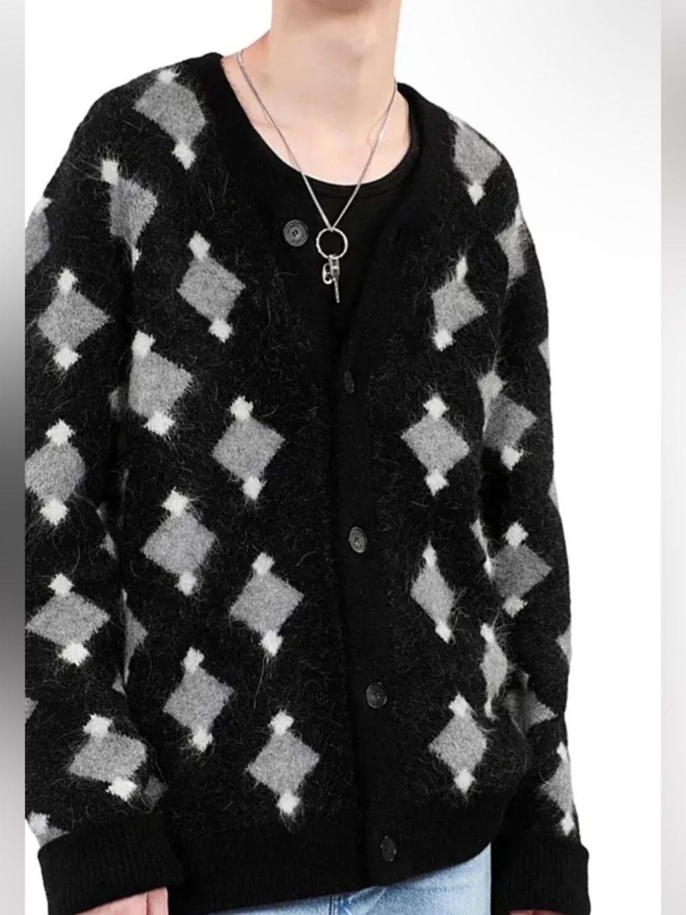 ✔️ 26 BNWT MENS THE KOOPLES FIAMOND GEO KNIT CARDIGAN $565